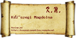 Kőszegi Magdolna névjegykártya